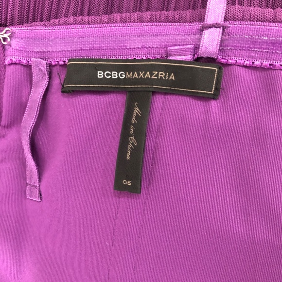 Like new BCBGMaxAzria cocktail dress strapless dress purple mini dress - Picture 9 of 10